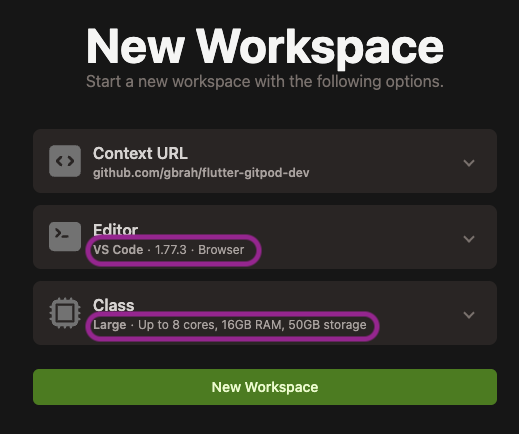Gitpod workspace
